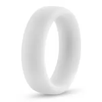 Белое люминесцентное эрекционное кольцо Silicone Glo Cock Ring белый 