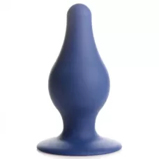 Синяя анальная пробка Squeezable Tapered Large Anal Plug - 10,4 см синий 