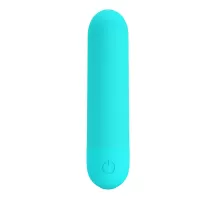 Аквамариновая перезаряжаемая вибропуля Stefan - 8 см аквамариновый 