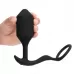 Черная анальная вибропробка с эрекционным кольцом Vibrating Snug   Tug XL черный 