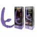 Фиолетовый безремневой страпон с анальным отростком и вибрацией - 15 см фиолетовый 