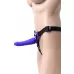 Фиолетовый силиконовый страпон - 14,5 см фиолетовый с черным 