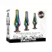 Набор из 3 радужных анальных пробок Rainbow Metal Plug Set разноцветный 