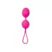 Розовые рельефные вагинальные шарики со шнурком розовый 