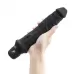 Черный вибратор-реалистик 8  Girthy Realistic Vibrator - 24,5 см черный 