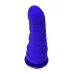 Фиолетовый силиконовый страпон - 14,5 см фиолетовый с черным 