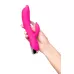 Розовый вибратор-кролик «Дрючка-Удовольствие» - 22 см розовый 