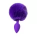 Фиолетовая анальная втулка Sweet bunny с фиолетовым пушистым хвостиком фиолетовый 
