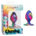 Яркая анальная пробка Cheeky Medium Tie-Dye Plug - 7,5 см разноцветный 