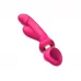Розовый вибратор-кролик с ручкой-кольцом - 24,6 см розовый 