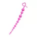 Розовая силиконовая анальная цепочка Long Sweety - 34 см розовый 