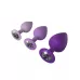 Набор из 3 фиолетовых анальных пробок со стразами Little Gems Trainer Set фиолетовый 