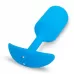 Голубая вибропробка для ношения B-vibe Snug Plug 3 - 12,4 см голубой 