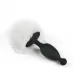 Черная анальная пробка с белым хвостиком Magic Bunny черный с белым 