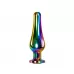 Радужная металлическая пробка Rainbow Metal Plug Medium - 11,1 см разноцветный 