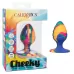 Яркая анальная пробка Cheeky Medium Swirl Tie-Dye Plug - 7,5 см разноцветный 