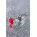 Серебристая анальная втулка с красной розочкой - 8 см красный 