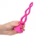 Розовая анальная елочка Silicone Triple Probe - 14,5 см розовый 