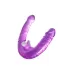 Фиолетовый двухсторонний фаллоимитатор с вибропулей - 35 см фиолетовый 