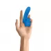 Синяя вибронасадка на палец с подвижным язычком Flick It синий 