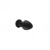 Черная малая силиконовая анальная пробка с вертикальными бороздками черный 
