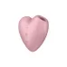 Розовый вибромассажер Cutie Heart с вакуум-волновой стимуляцией розовый 