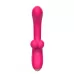 Розовый изогнутый вибратор-кролик - 21,2 см розовый 