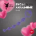 Фиолетовая силиконовая анальная цепочка с ручкой-кольцом - 21 см фиолетовый 