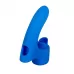 Синяя вибронасадка на палец с подвижным язычком Flick It синий 