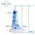 Фантазийный спиралевидный фаллоимитатор - 20 см белый с голубым 