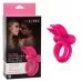 Розовое эрекционное виброкольцо Silicone Rechargeable Dual Butterfly Ring розовый 