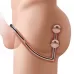 Кольцо на пенис с анальным стимулятором Two Bead Stainless Steel Anal Hook   Cock Ring серебристый 