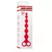 Красная анальная цепочка Ribbed Silicone Anal Beads - 26 см красный 