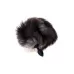 Черная силиконовая анальная втулка с хвостом чернобурой лисы - размер S черный 