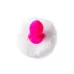 Розовая анальная втулка Sweet bunny с белым пушистым хвостиком белый 