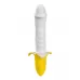 Мощный пульсатор в форме банана Banana Pulsator - 19,5 см белый с желтым 