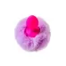 Розовая анальная втулка Sweet bunny с сиреневым пушистым хвостиком сиреневый 