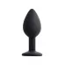 Черная анальная втулка с прозрачным стразом - 7,2 см черный 