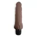 Коричневый вибратор с клиторальным выступом 7  Realistic Vibrator - 21,5 см коричневый 
