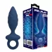 Синяя анальная пробка с кольцом Butt Plug with Loop M - 13,4 см синий 