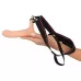 Силиконовый полый страпон на ремнях Silicone Strap-on - 16 см телесный с черным 