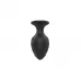Черная малая силиконовая анальная пробка с рельефом в виде галочек черный 