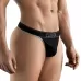Черные перфорированные трусы-тонги Clever Ambar Thong черный M