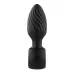 Черная анальная пробка с вибрацией, вращением и пультом ДУ черный 