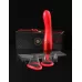 Красный двухсторонний вибростимулятор Ultimate Pleasure 24K Gold Luxury Edition - 25 см красный 