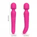 Ярко-розовый двусторонний wand-вибромассажер с рифленой ручкой - 22,5 см ярко-розовый 