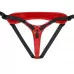 Красно-черный женский пояс с 2 способами крепления насадок и вагинальной пробкой красный с черным 