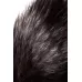 Черная анальная втулка с хвостом чернобурой лисы - размер М черный 