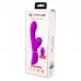 Лиловый вибратор-кролик с подвижной клиторальной щеточкой Clitoris Vibrator - 20,8 см лиловый 