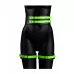 Набор для бондажа Thigh Cuffs with Belt and Handcuffs - размер L-XL черный с зеленым L-XL
